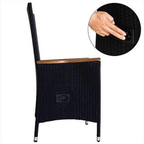 Tweedekans Casaria Polyrattan Tuinset - 8 Stoelen 1Tafel incl. Kussens - Zwart Tweedehands