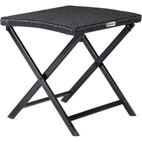 Tweedekans Casaria Polyrotan Vouwkruk– 40x40x40cm Belastbaar tot 110kg - Zwart Tweedehands