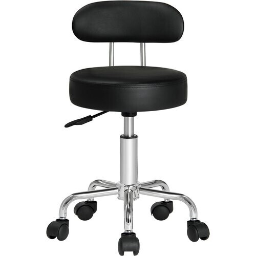 Tweedekans Casaria Rolkrukje zwart met rugleuning Tweedehands