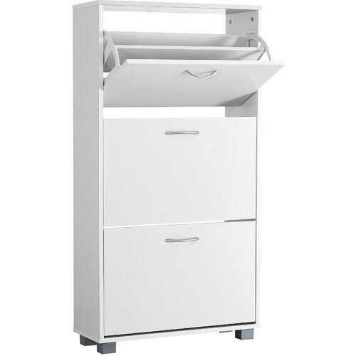 Tweedekans Casaria Schoenenkast 3 Kleppen – 115x60x24cm – 18 Paar Schoenen Wit Tweedehands