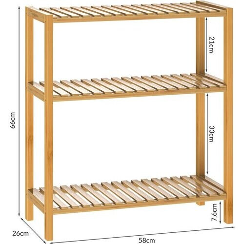 Tweedekans Casaria Schoenenrek - met 3 planken - 66x58x26 cm Bruin Tweedehands