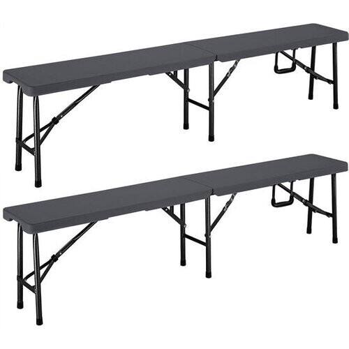 Tweedekans Casaria Set van 2 Bierbanken - Opvouwbaar 8 Personen 183cm - Antraciet Tweedehands