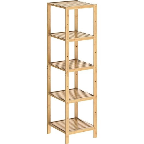 Tweedekans Casaria Staande badkamer/ woonkamer kast bamboe 140x33x33cm Tijdloos Hoogwaardige Kwaliteit Tweedehands