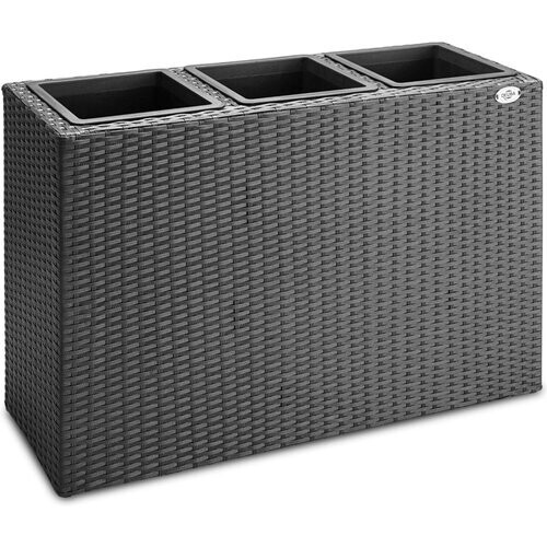 Tweedekans Casaria Staande Plantenbak – met Waterafvoer 83x30,5x60cm - Zwart Tweedehands