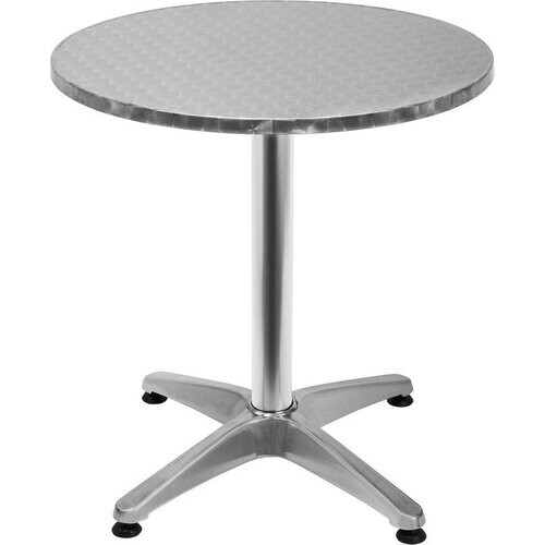 Tweedekans Casaria Statafel 2in1 – Aluminium Verstelbaar - Rond Ø 60 cm Zilver Tweedehands