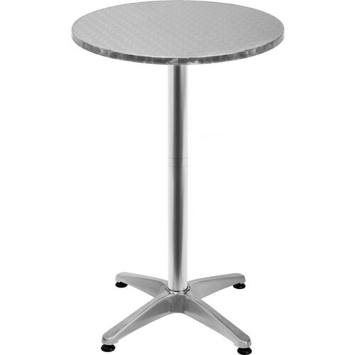 Tweedekans Casaria Statafel 2in1 - Verstelbaar Inklapbaar - / 60 cm Zilver Tweedehands