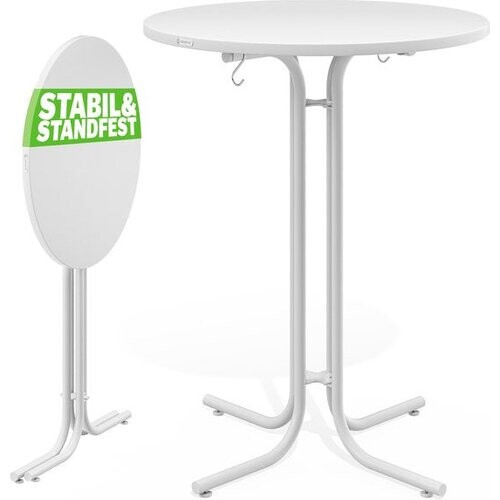 Tweedekans CASARIA Statafel - 70x110cm Inklapbaar Verstelbare Tafelpoten - Wit Tweedehands