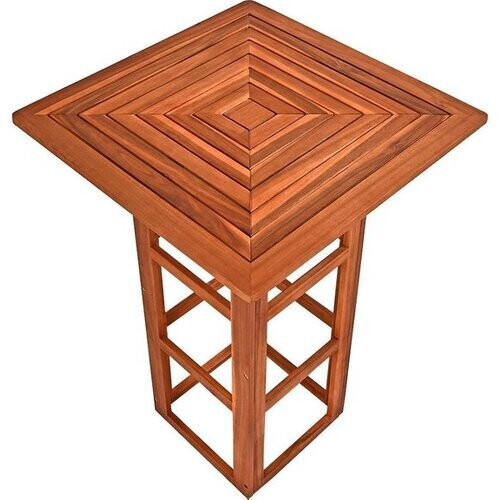 Tweedekans Casaria Statafel - Hout 110cm Hoog 75x75cm Massief – Indoor Outdoor Tweedehands