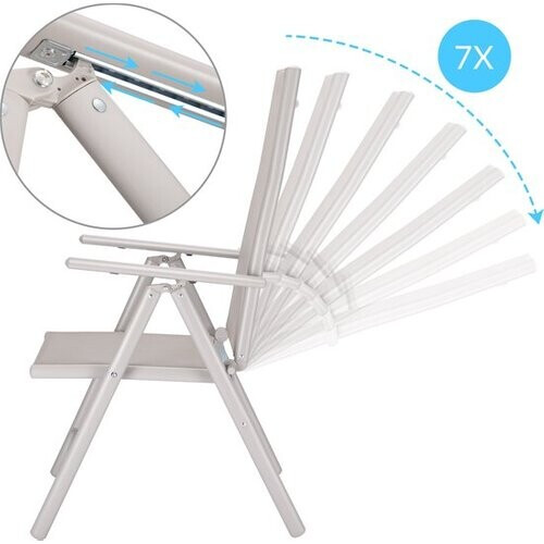 Tweedekans Casaria Tuinset Bern 4+1 Aluminium – Verstelbaar Klapbaar - Beige Tweedehands