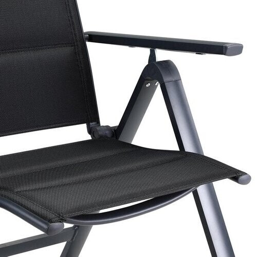 Tweedekans Casaria Tuinstoel Set van 2 - Aluminium Inklapbaar 7 Standen - Antraciet Tweedehands