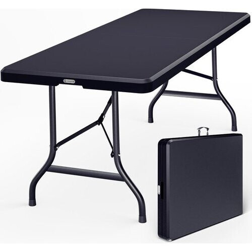 Tweedekans CASARIA Tuintafel - 183x76cm Inklapbaar Weerbestendig – Antraciet Tweedehands