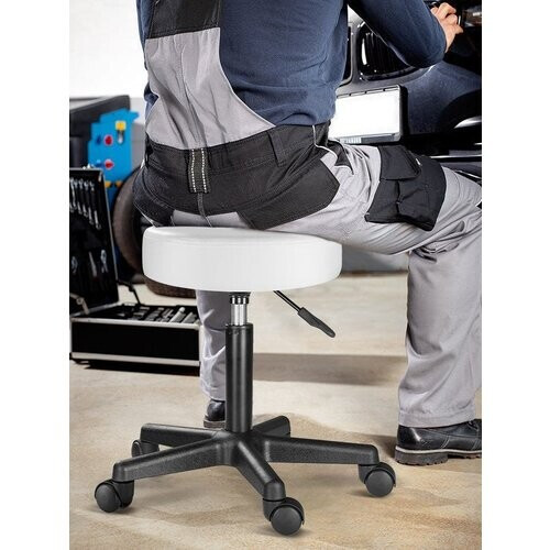 Tweedekans Casaria Verstelbare Draaikruk - 46/60cm Zithoogte – 1 Stuks Wit Tweedehands