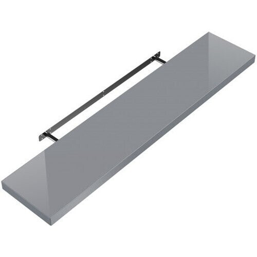 Tweedekans Casaria Wandplank Zwevend - 90 cm 15kg Belastbaar - Hoogglans Grijs Tweedehands