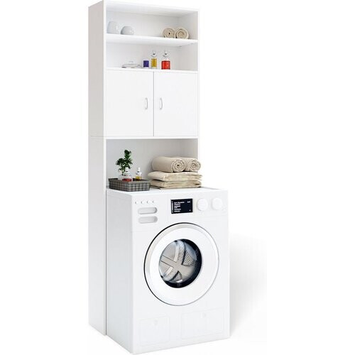Tweedekans Casaria Wasmachine Kastje - 2 deuren 185x63x20cm - wit Tweedehands