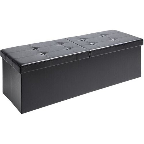 Tweedekans Casaria Zitbank met Opbergruimte - 80x40x40cm 100L Kunstleer – Zwart Tweedehands