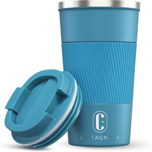 Tweedekans Castagnola Thermosbeker - Koffiebeker To Go - Travel Mug voor Koffie en Thee - Theebeker - 510 ML - RVS - Blauw Tweedehands