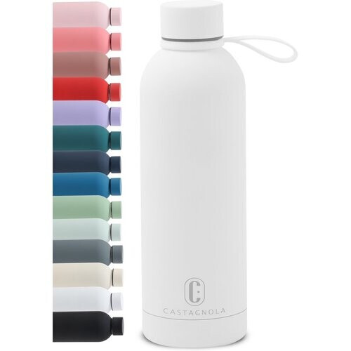 Tweedekans Castagnola Waterfles - RVS Drinkfles 500 ML - Stalen Thermosfles - Drinkflessen voor Volwassenen - Dubbelwandig - Wit Tweedehands