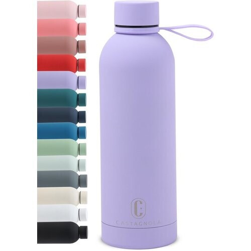 Tweedekans Castagnola Waterfles - RVS Drinkfles 500 ML - Stalen Thermosfles - Drinkflessen voor Volwassenen - Dubbelwandig - Paars Tweedehands