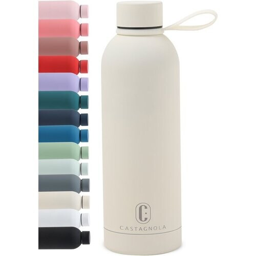 Tweedekans Castagnola Waterfles - RVS Drinkfles 500 ML - Stalen Thermosfles - Drinkflessen voor Volwassenen - Dubbelwandig - Offwhite Tweedehands