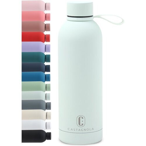 Tweedekans Castagnola Waterfles - RVS Drinkfles 500 ML - Stalen Thermosfles - Drinkflessen voor Volwassenen - Dubbelwandig - Lichtgroen Tweedehands