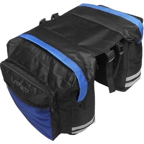 Tweedekans Ceruzo Dubbele Fietstas - 20 Liter - Bicycle Bag - Waterafstotend- Compact- Sportief -Zwart Blauw Tweedehands