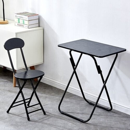 Tweedekans Ceruzo Kinder Klaptafel met Stoel – Zwart – Opvouwbaar – MDF - Metaal Tweedehands