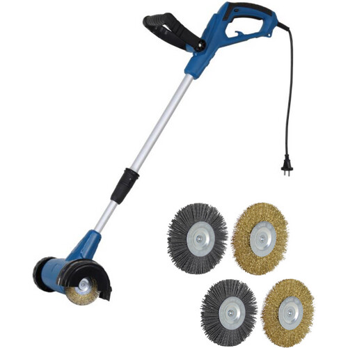 Tweedekans CFH Elektrische voegenborstel EFB-675 met 4 onkruidborstels Telescopische steel Blauw/Zilver Tweedehands