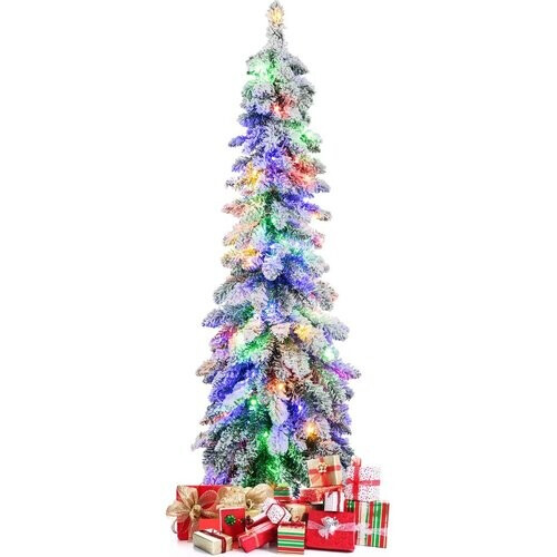 Tweedekans Coast 120 cm gevlokte kunstkerstboom - groen/wit met 225 takpunten en 100 LED-lampjes Tweedehands