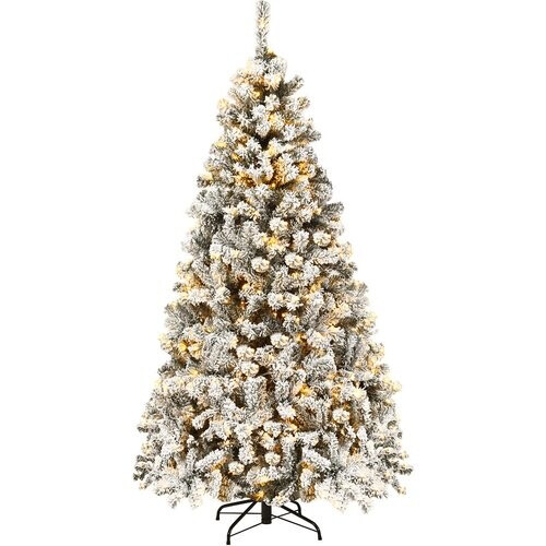 Tweedekans Coast 180 cm kerstboom met sneeuwpremium PVC -naalden met LED -lichten Kunstbaum Kerstmis Tweedehands