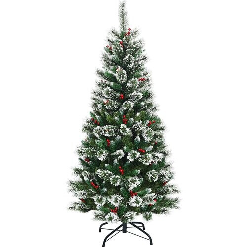 Tweedekans Coast 180 cm kunstmatige kerstboom met sneeuwvlokken rode bessen en dennenappels groen Tweedehands