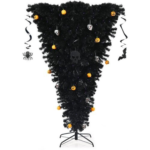 Tweedekans Coast 180 cm zwarte kunstmatige kerstboom verlicht Halloweenbaum met 270 paarse LED -lichten Tweedehands