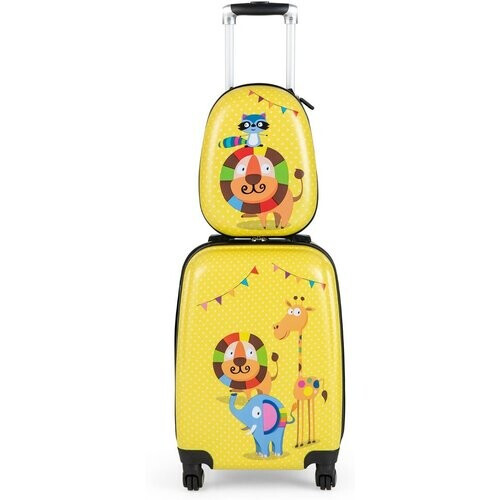 Tweedekans Coast 2-Delige Kinderkofferset - Trolley en Rugzak - Geel Tweedehands