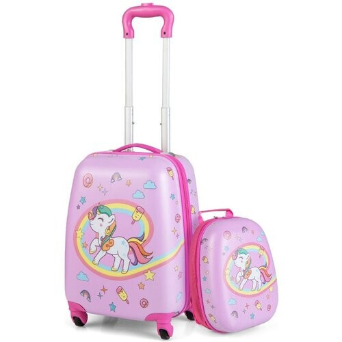 Tweedekans Coast 2-Delige Reisset voor Kinderen - Rolkoffer en Rugzak - Roze Tweedehands