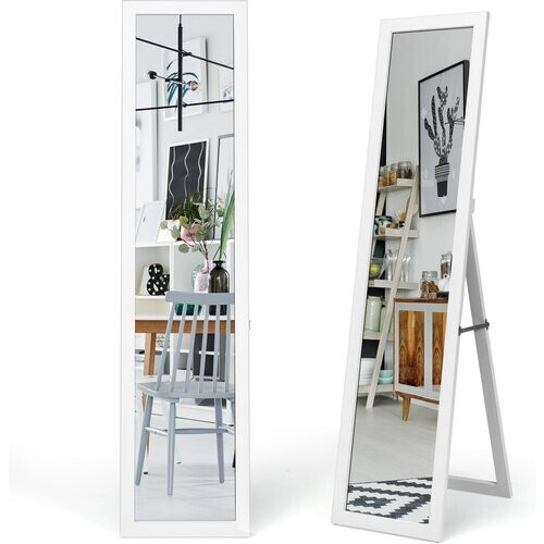 Tweedekans Coast 2 in 1 full-body spiegel vol lichaamsniveau met houten frame 37 x 155 cm wit Tweedehands