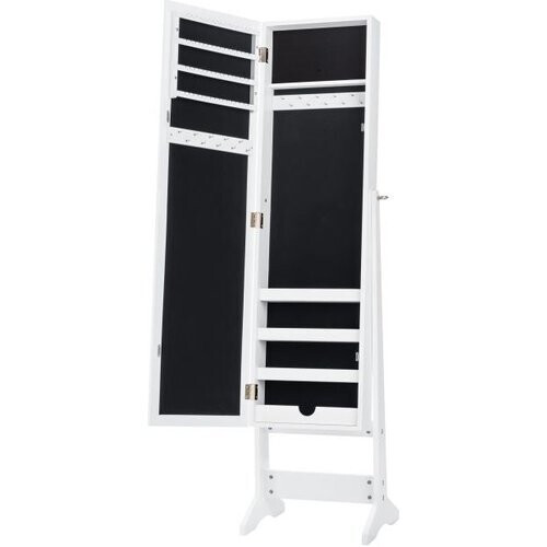 Tweedekans Coast 2-in-1 Sieradenkast Met Spiegel - Kantelbaar - 35 x 30 x 144 cm - Wit Tweedehands