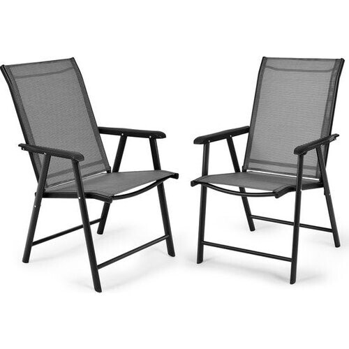 Tweedekans Coast 2-Pack Inklapbare Tuinstoelen Inklapbare Patiostoel voor Campinguitjes Campingstoel Opvouwbaar Grijs Tweedehands