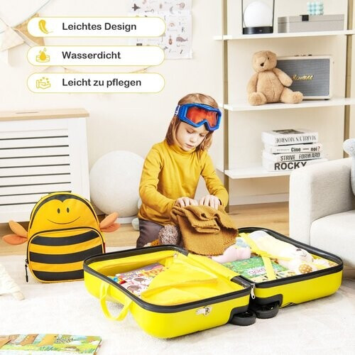Tweedekans Coast 2 -PCS Kindofer + Backpack 47 cm lange rit -up case en 30 cm breed rugzak geel Tweedehands