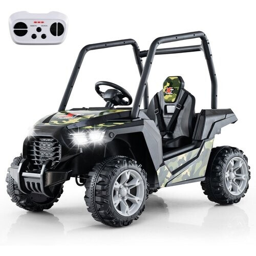 Tweedekans Coast 24V Buggy Voertuig - RC & Dubbele Veerophanging - Grote Kinderauto - PP/Metaal - Camouflage Tweedehands