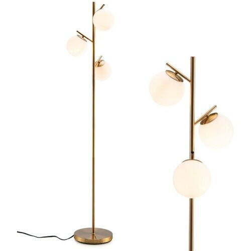 Tweedekans Coast 3-flame vloerlamp met een praktische voetschakelaar & E27 Court Lamp Lamp Tweedehands