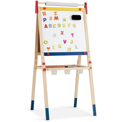 Tweedekans Coast 3-in-1 Schilderbord Voor Kinderen Dubbelzijdig Whiteboard & Krijtbord - 60 x 55 x 112,5-124,5 cm Tweedehands