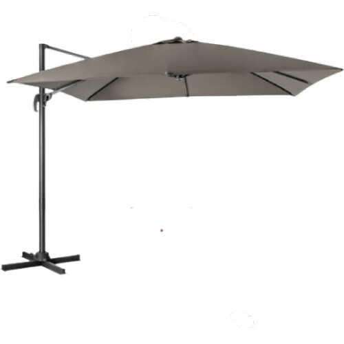 Tweedekans Coast 300 x 300 cm Zweefparasol Grijs – Kantelbaar, 360° Draaibaar, Grote Terras- en Marktparasol Tweedehands