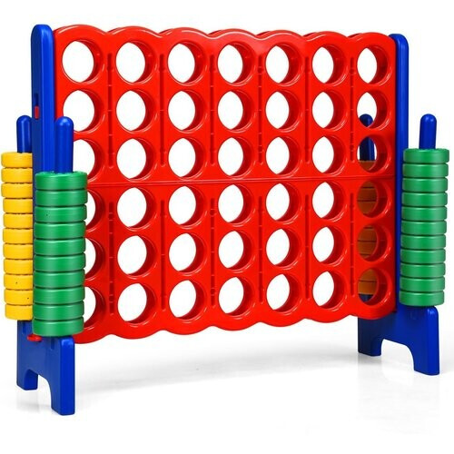 Tweedekans Coast 4-Op-Een-Rij Speelset - Met 42 Jumbo Ringen -120 x 42x 104cm - Rood Tweedehands