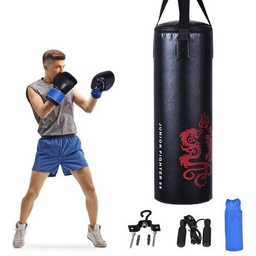 Tweedekans Coast 5-Delige Bokszakset voor Kinderen - Zware Bokszak met Bokshandschoenen - Springtouw - Draagtas - Plafondhaak - Hangend Boksapparaat Tweedehands