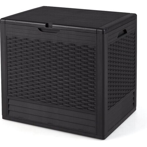 Tweedekans Coast - 96 L Opbergdoos Outdoor Kussenbox - PP-materiaal - 96L capaciteit - Weerbestendig - Rattanpatroon - Afsluitbaar deksel - Multifunctioneel (bijzettafel/zitplaats) - Bruin Tweedehands