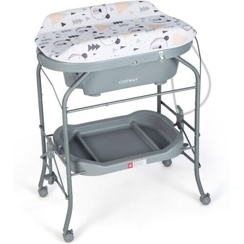 Tweedekans Coast Baby -wijziging Tabel met badkuip draagbare wijzeltafel met PVC -ondersteuning grijs Tweedehands