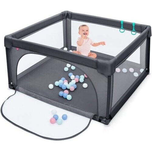 Tweedekans Coast - Babybox met 50 Speelballen - Ademend Gaas - 120 x 120 cm - Donkergrijs Tweedehands
