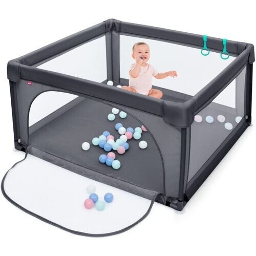 Tweedekans Coast - Babybox met 50 Speelballen - Ademend Gaas - 120 x 120 cm - Donkergrijs Tweedehands