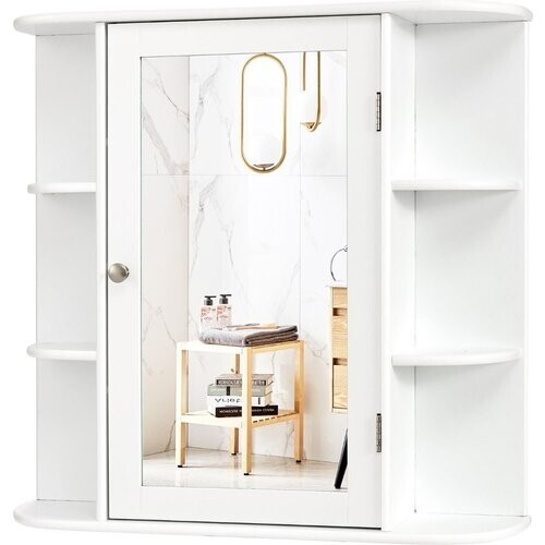 Tweedekans Coast Badkamerkast Met Spiegel - 65 x 17 x 64 cm - Wit Tweedehands