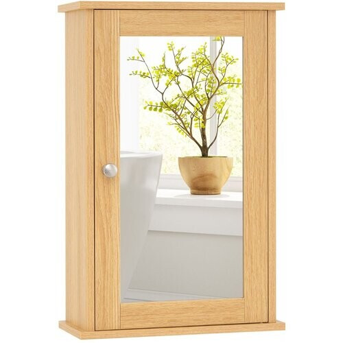 Tweedekans Coast Badkamerkast met Spiegel - Omkeerbare Deur - Verstelbare Plank - Naturel Tweedehands