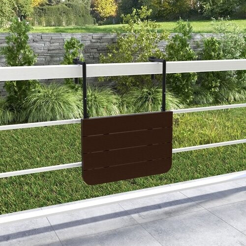 Tweedekans Coast Balkontafel - hangend - Max. 30 kg - Zwart / Bruin - 63 x 60 x 84 cm Tweedehands